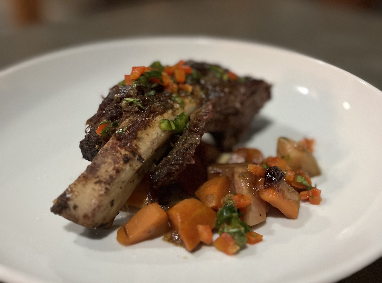 Beef Back Ribs with Charred Pepper Salsa