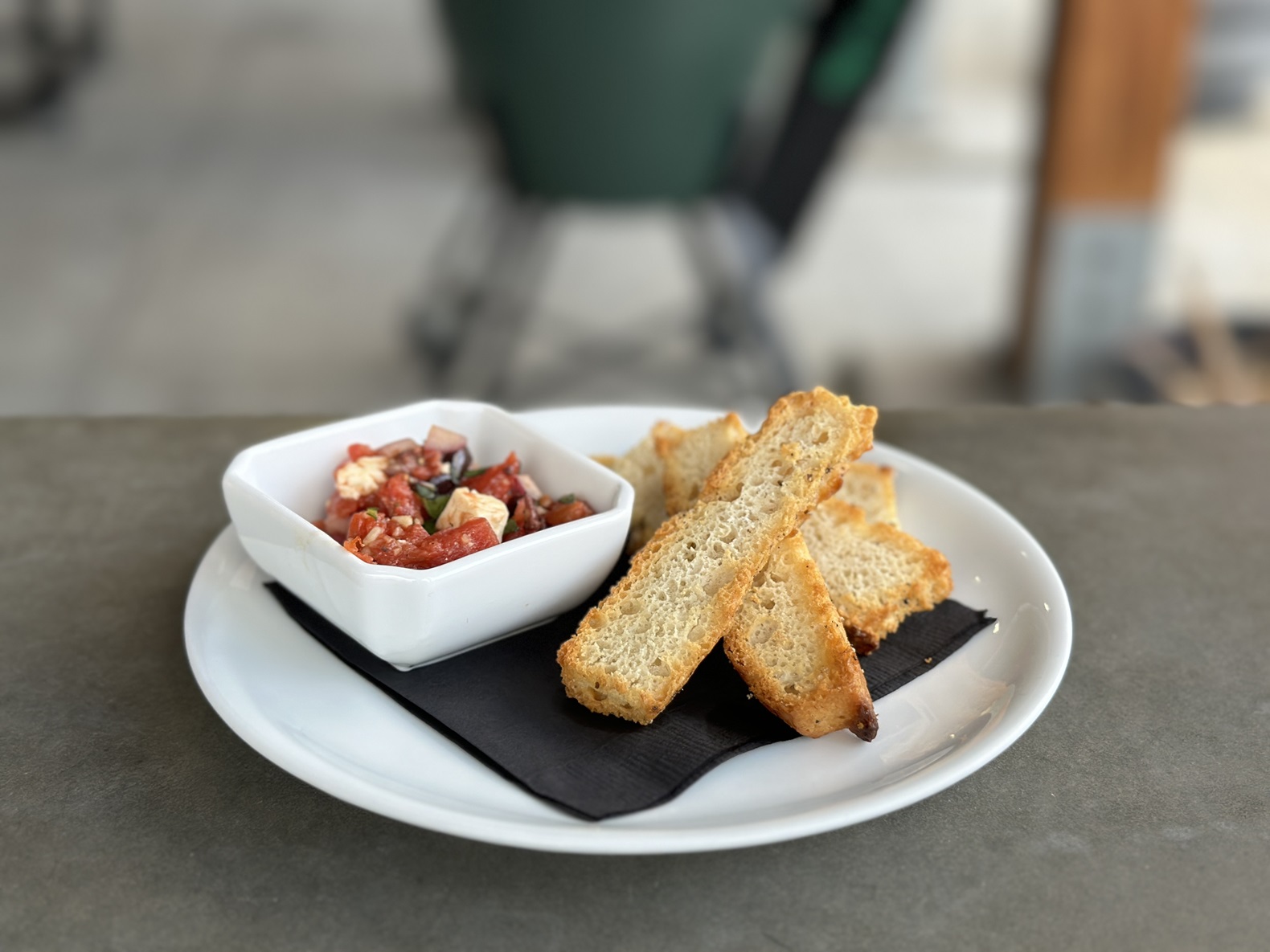 Greek Feta Relish with Toasted Focaccia