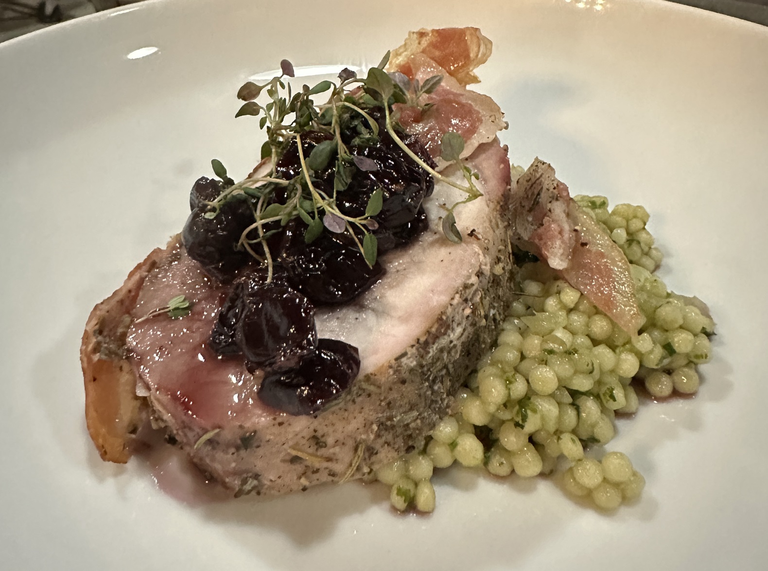 Pork Loin with Black Grape Chutney