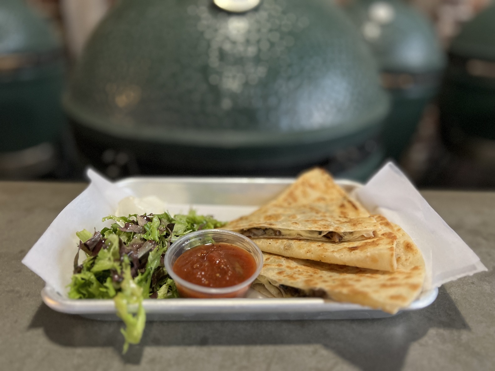 Mushroom Quesadilla and Salad