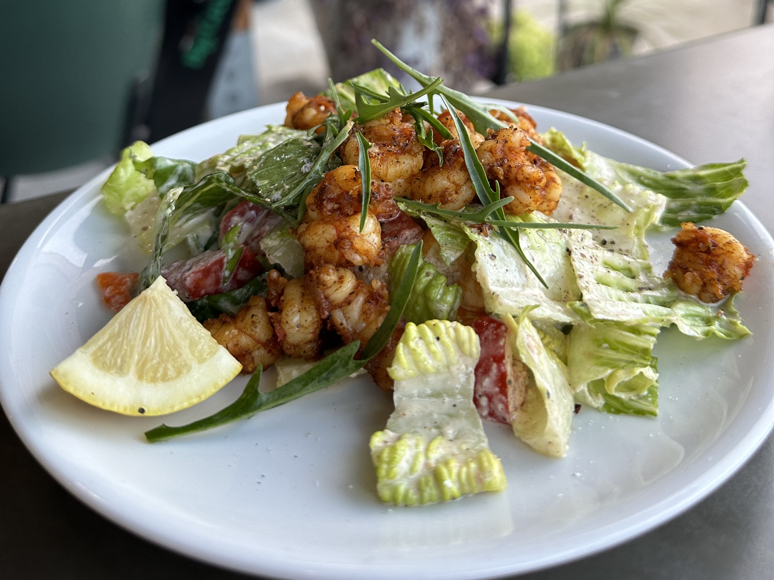 Blackened Rock Shrimp Caesar