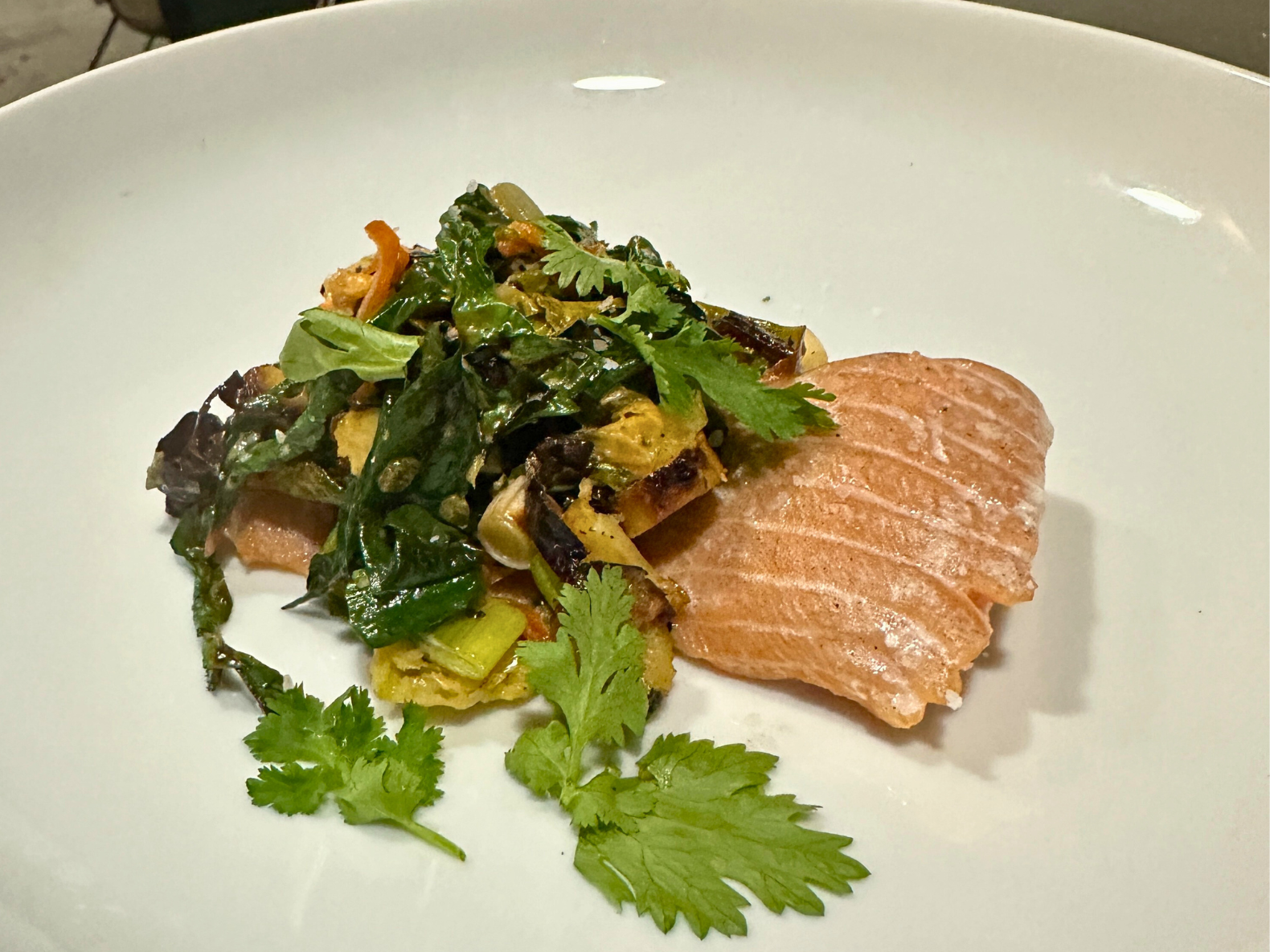 Smoked Salmon with Succotash