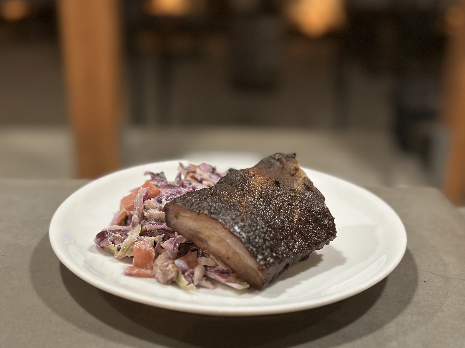 Dry Rubbed Spare Ribs with Boursin Slaw