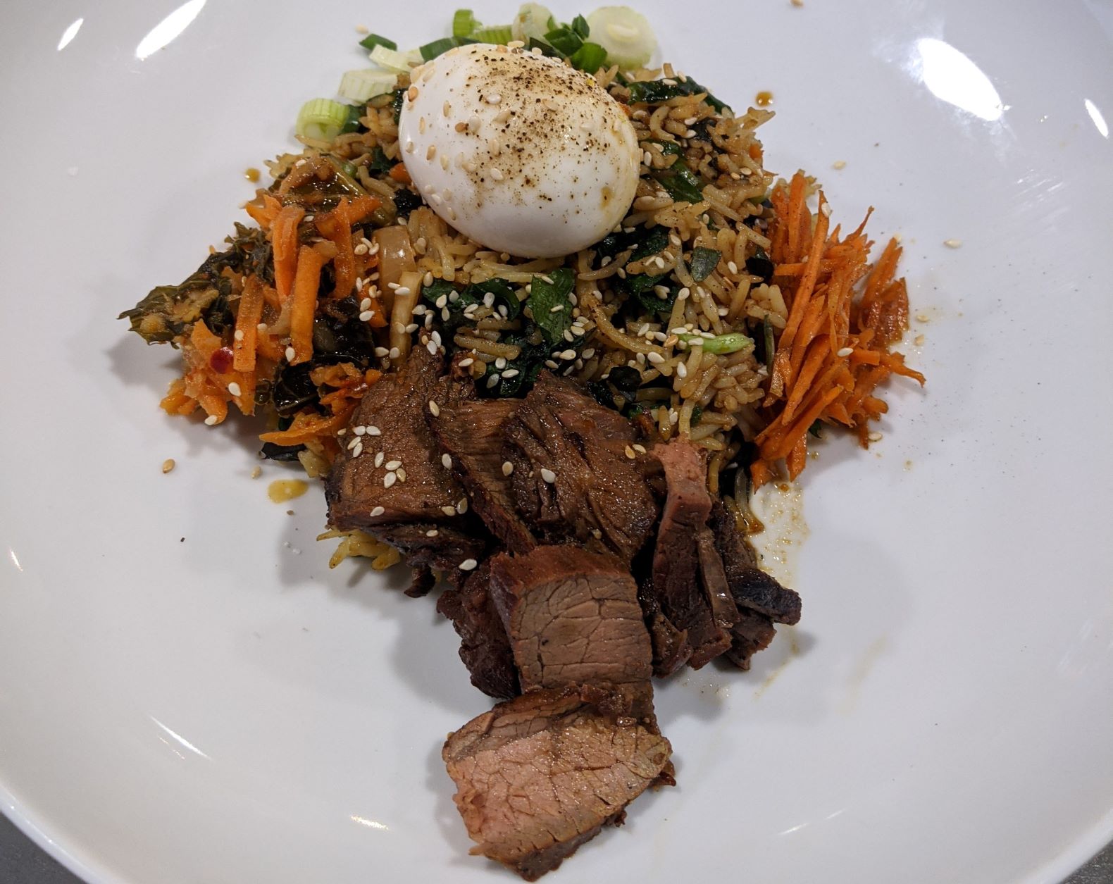 Korean Style Bowls with Spicy Marinated Steak